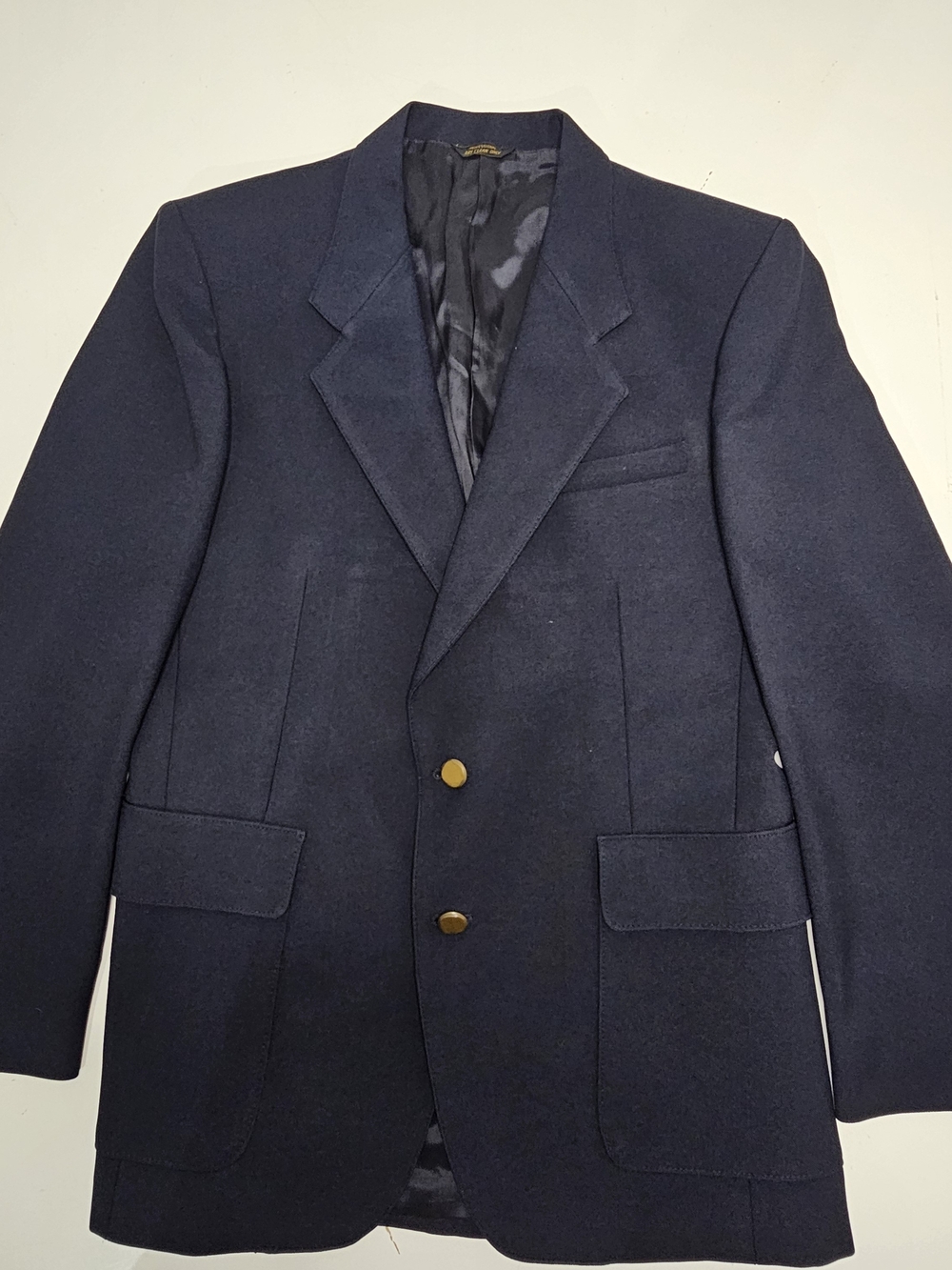 Vintage Levi's Action Suit Navy Blazer 40R Gold Button Sta-Prest Sport Coat 70s